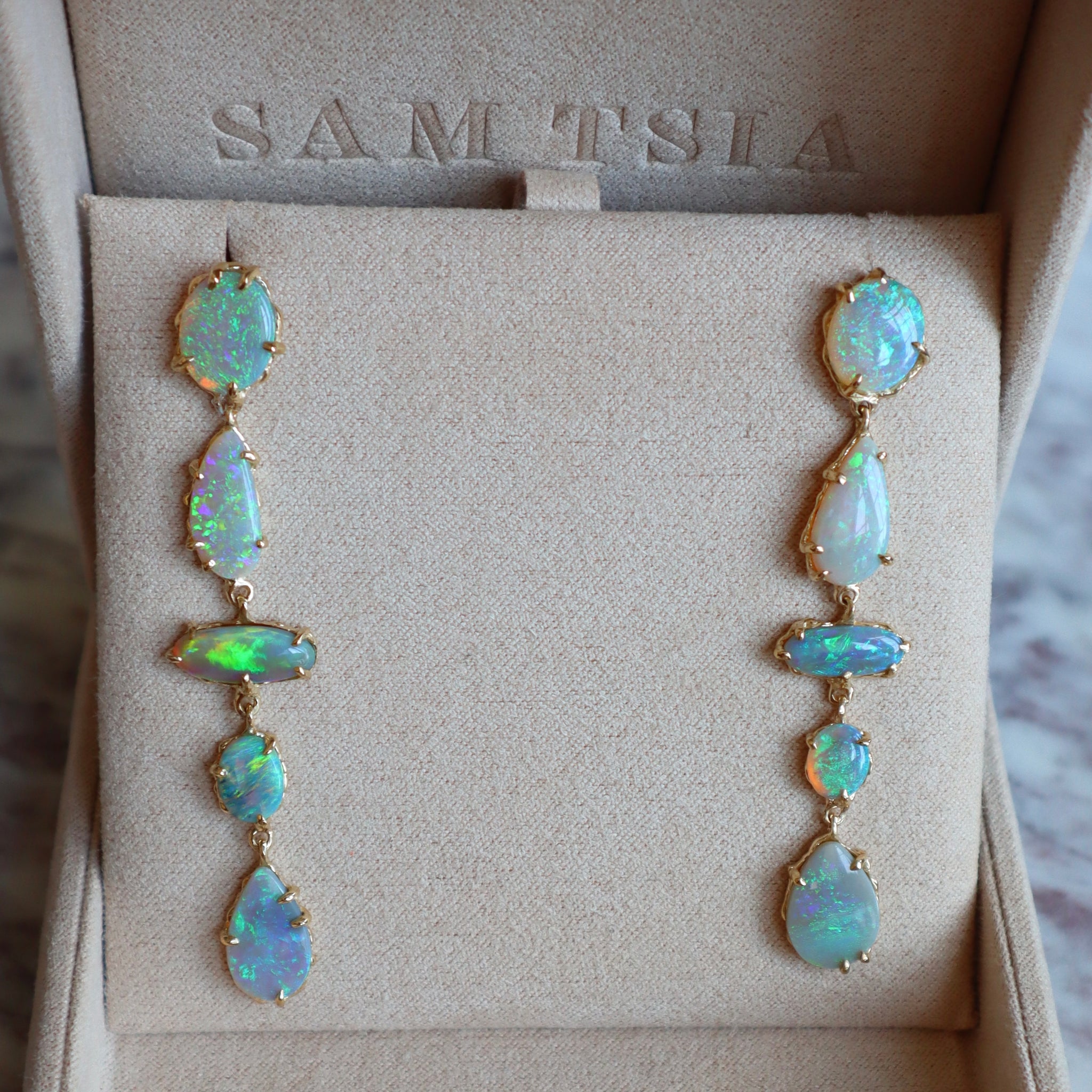 Green Cascade Earrings - Sam Tsia
