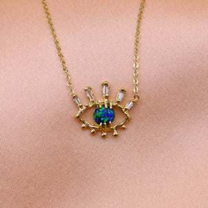 Black Opal Evil Eye Necklace - Sam Tsia